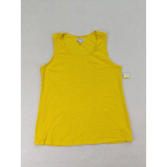 Kim Rogers Women's Tank Top SIze Medium Yellow Textured FLAWS - Picture 1 of 12